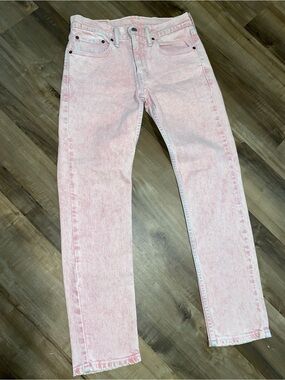 Levi's 511 Slim Fit Acid Wash Pink Jeans Size W31 L30 Retro Staticky Wash Denim